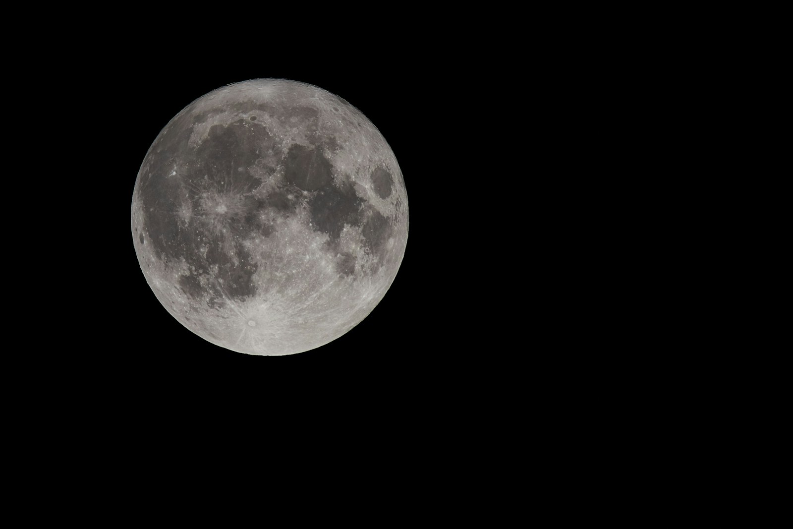 Full moon in a dark night sky