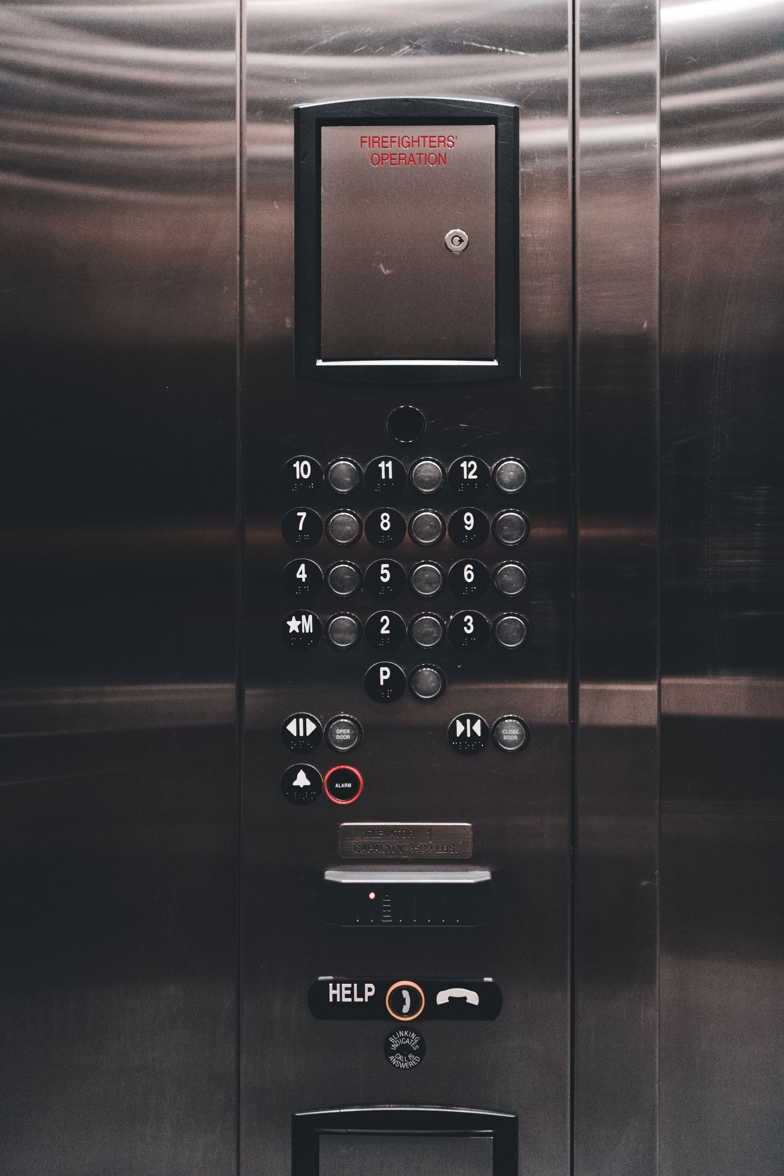Digital control panel with buttons