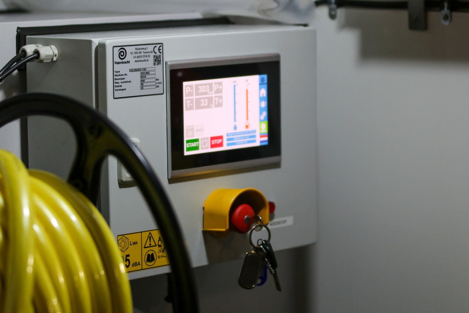 Industrial control panel with digital screen