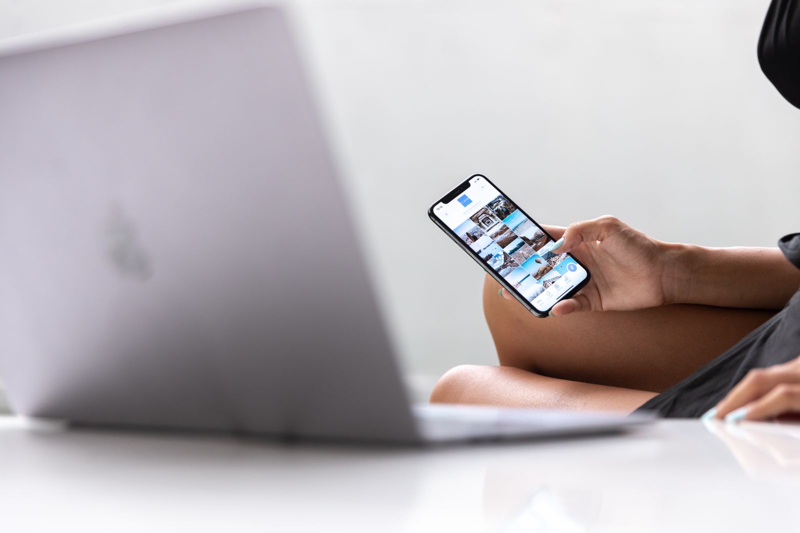 Person using a smartphone app